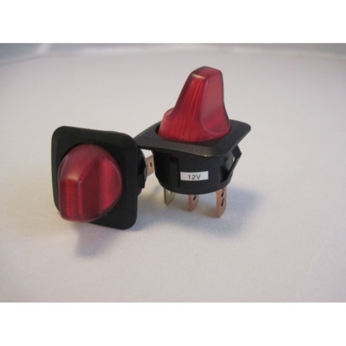 Comutator auto iluminat cu revenire/momentan - 12V